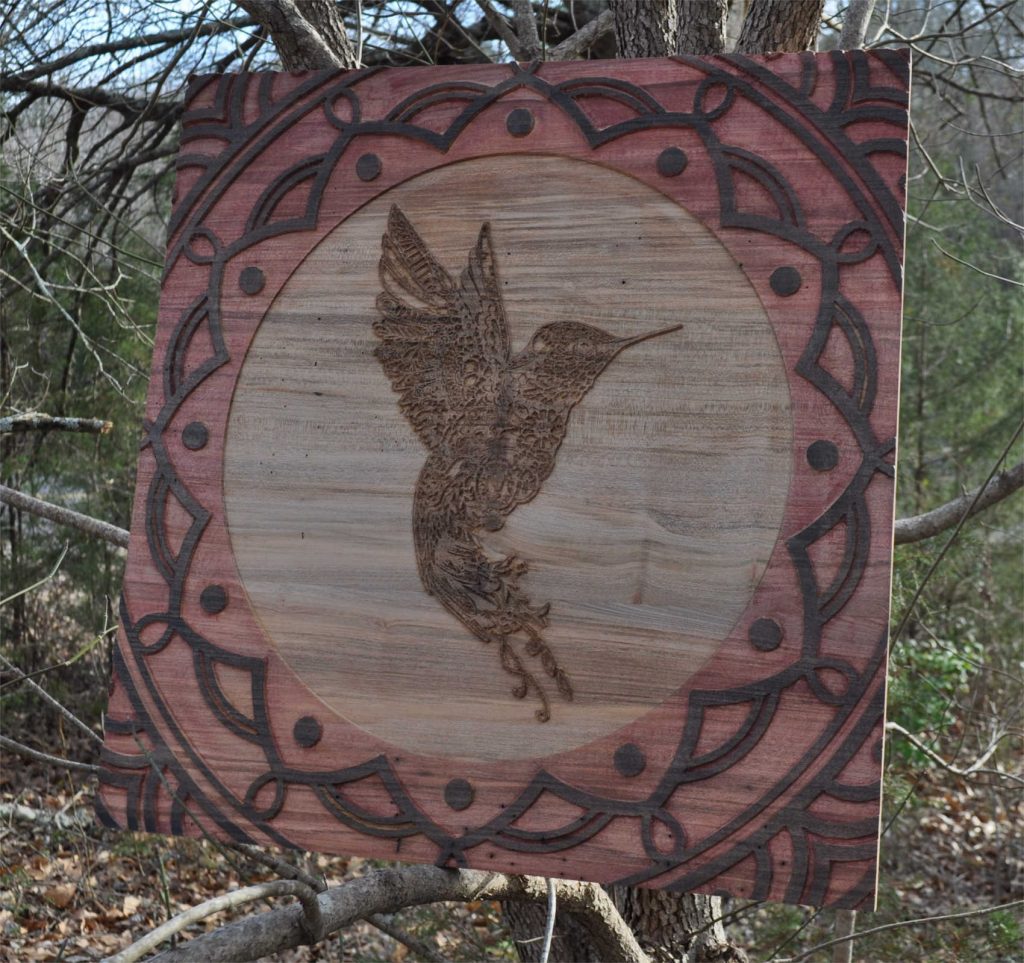 humming bird wall wood art